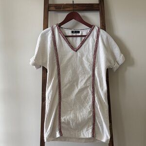 Zara White and Red Mini Dress